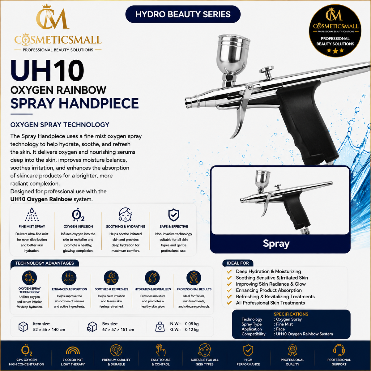 UH10 Oxygen Rainbow 13-in-1 Professional Oxygen Beauty System