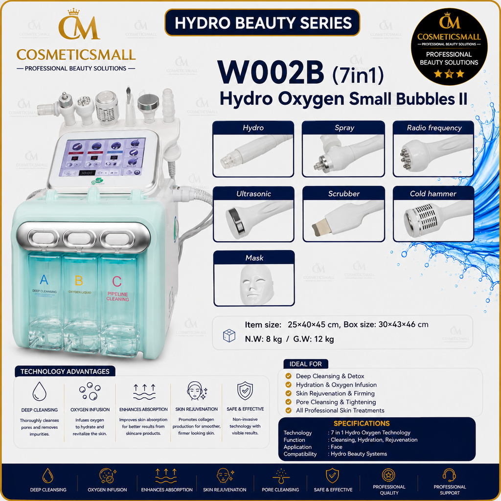 W002B (7-in-1) Hydro Oxygen Small Bubbles II Professional Hydro Beauty Machine