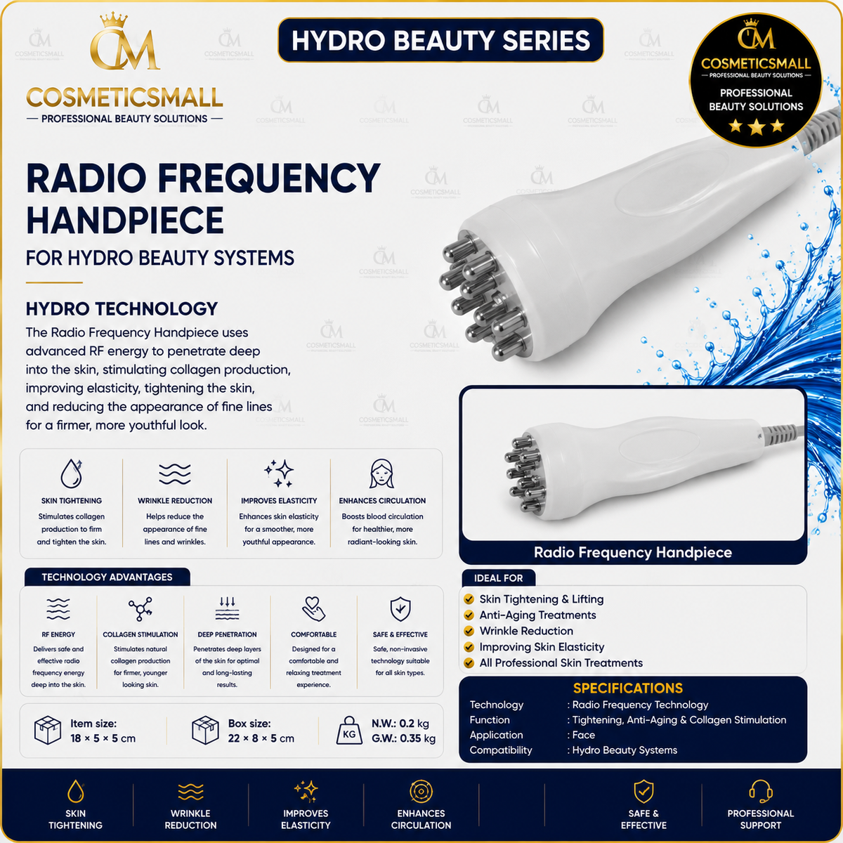 W002B (7-in-1) Hydro Oxygen Small Bubbles II Professional Hydro Beauty Machine
