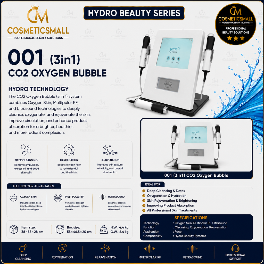 001 (3-in-1) CO2 Oxygen Bubble Hydro Beauty Machine – Oxygen Skin, Multipolar RF & Ultrasound