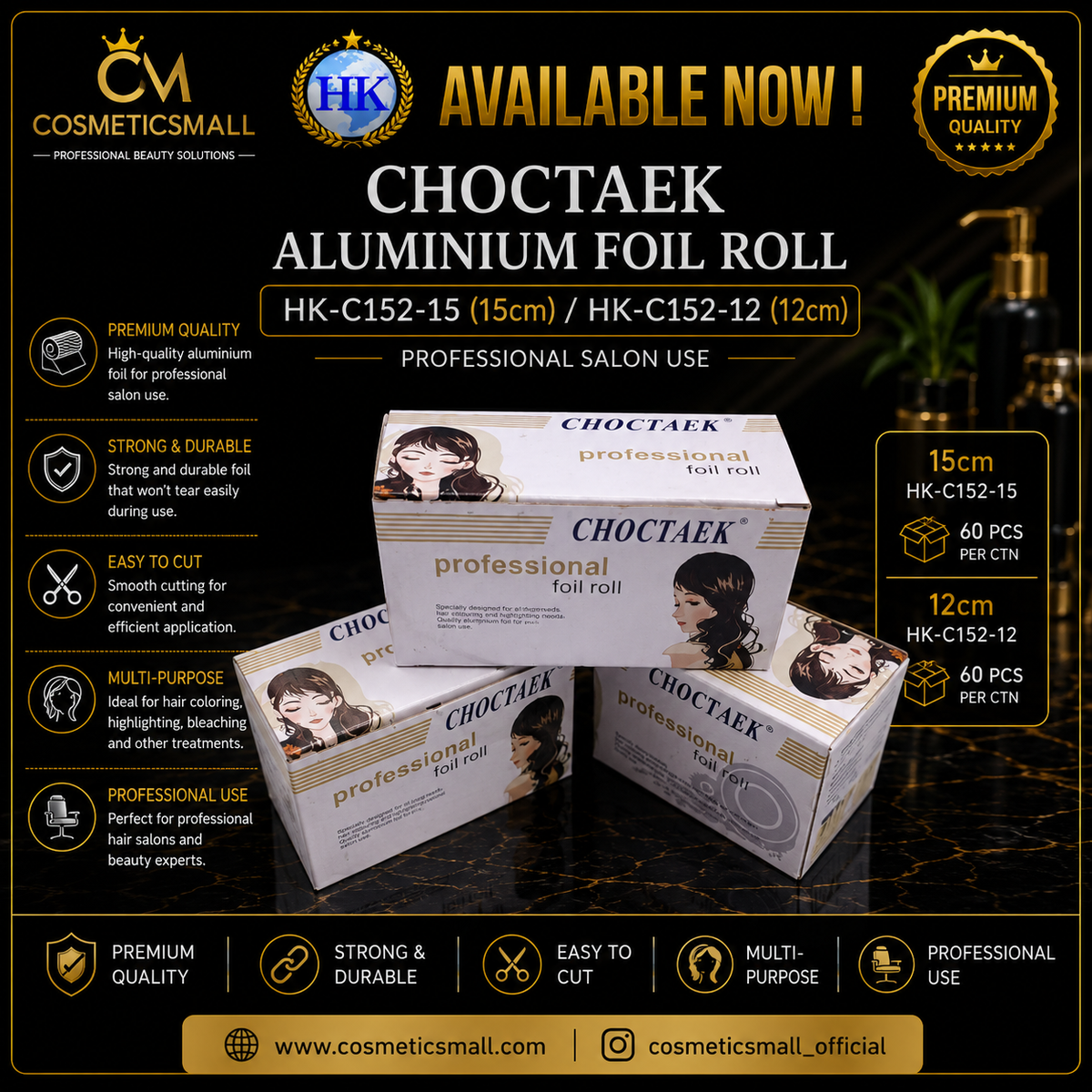 Choctaek Professional Aluminium Foil Roll 15cm / 12cm – HK-C152-15 / HK-C152-12