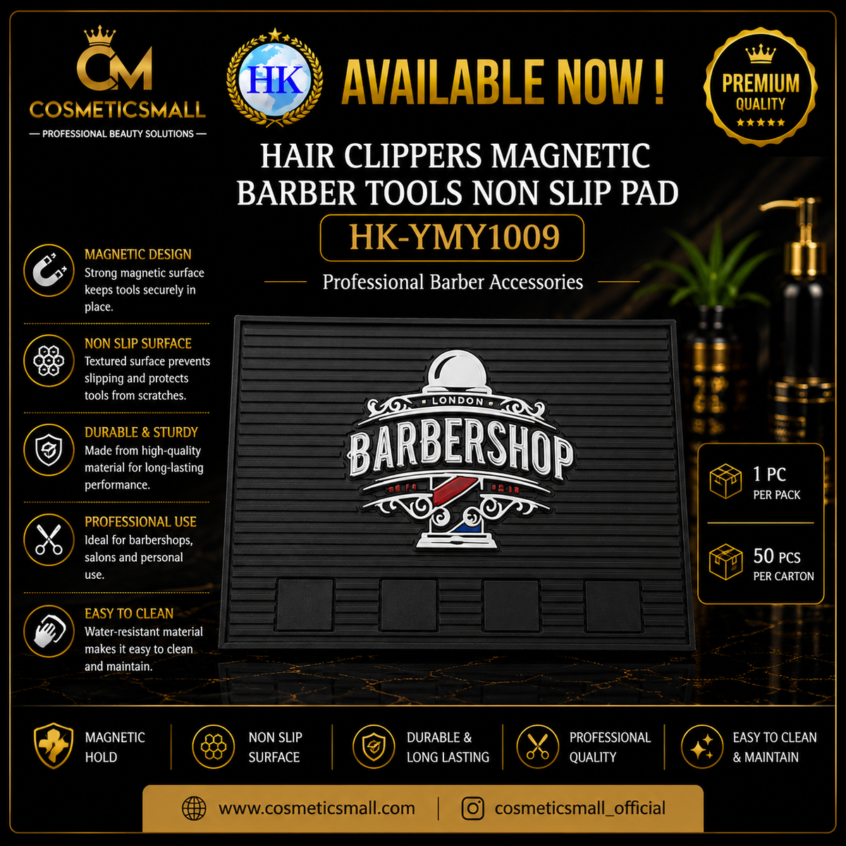 Hair Clippers Magnetic Barber Tools Non-Slip Pad Black & White – HK-YMY1009