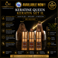 Keratine Queen Keratin Set 1L – Shampoo, Brazilian Hair Straightening & Nourishing Hair Mask