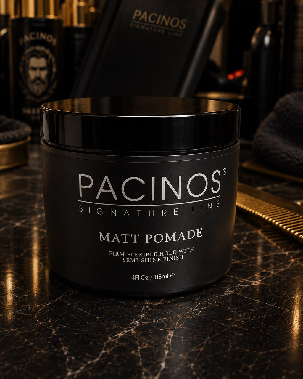 PacinOS Signature Line Matt Pomade – Firm Flexible Hold & Semi-Shine Finish | 118ml