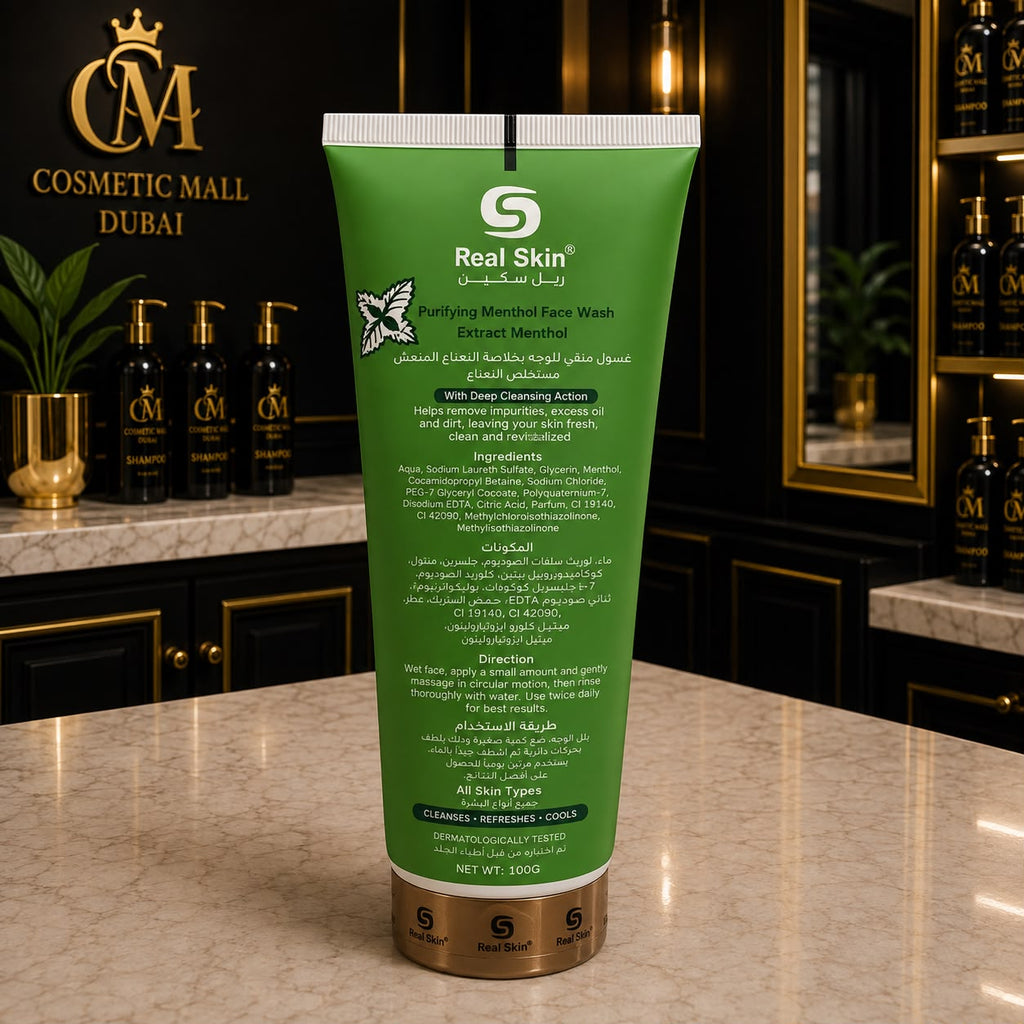 Real Skin Fresh Cooling Face Wash with Menthol – Cool & Refreshing Cleanser | 100g
