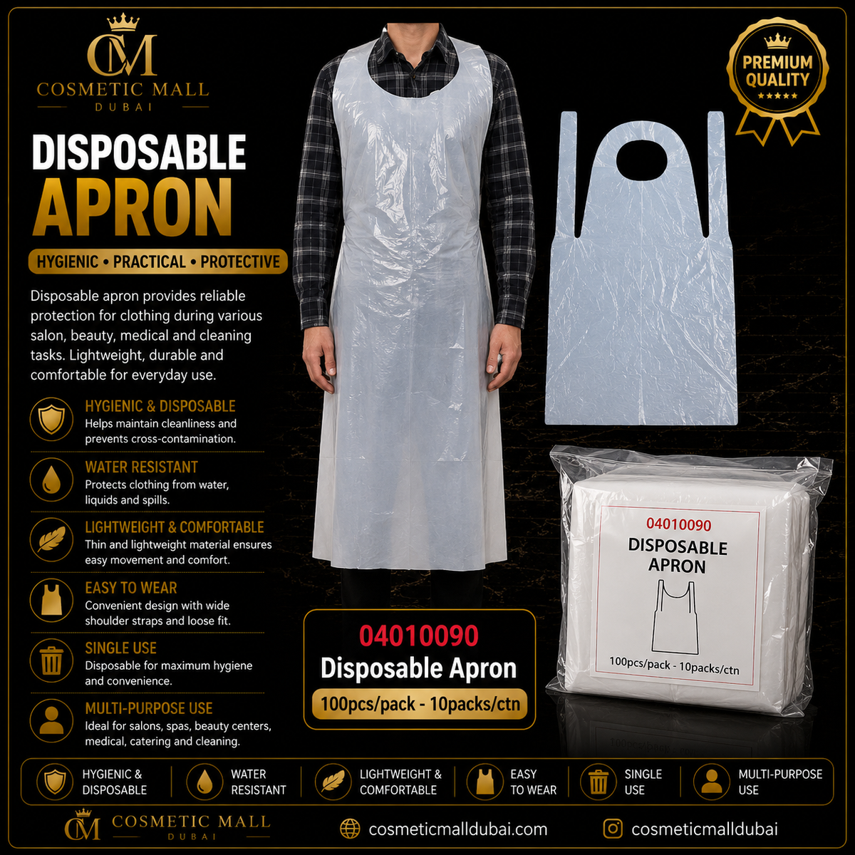Disposable Apron – 04010090 | 100 Pcs/Pack
