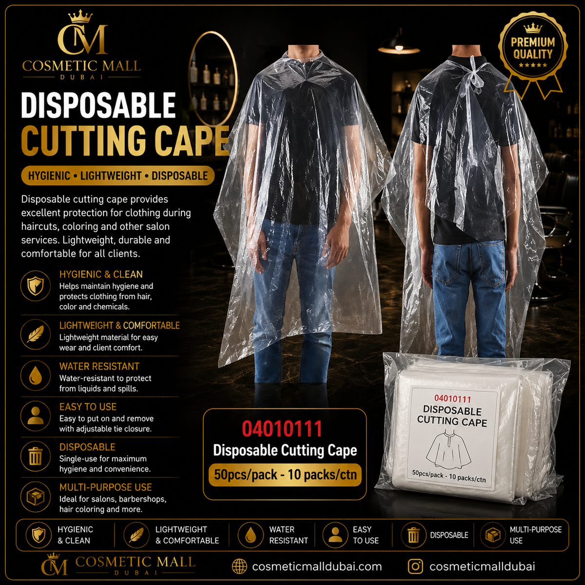 Disposable Cutting Cape – 04010111 | 50 Pcs/Pack