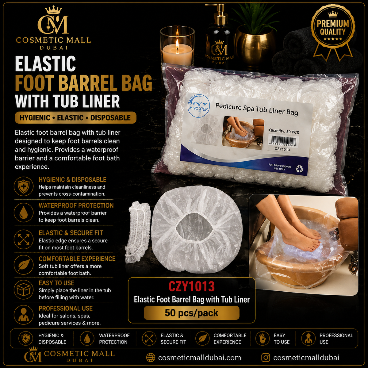 Elastic Foot Barrel Bag with Tub Liner – CZY1013 | 50 pcs/Pack
