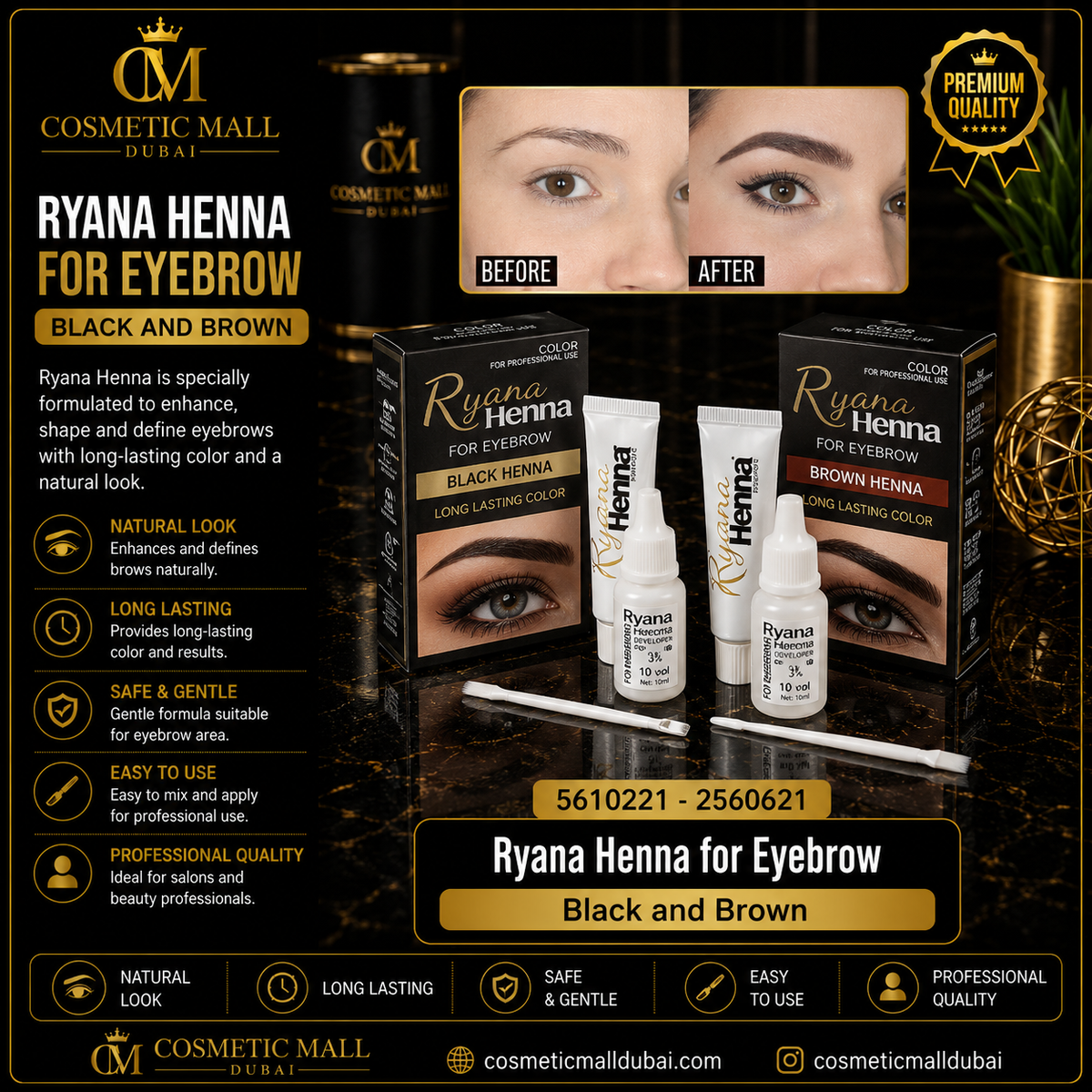 Ryana Henna for Eyebrow – Black & Brown | 5610221 / 2560621