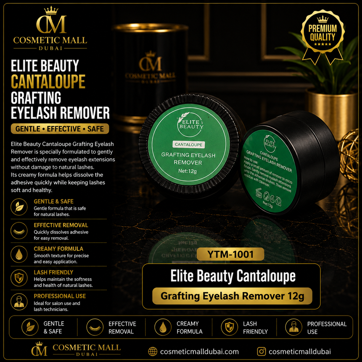Elite Beauty Cantaloupe Grafting Eyelash Remover – YTM-1001 | 12g