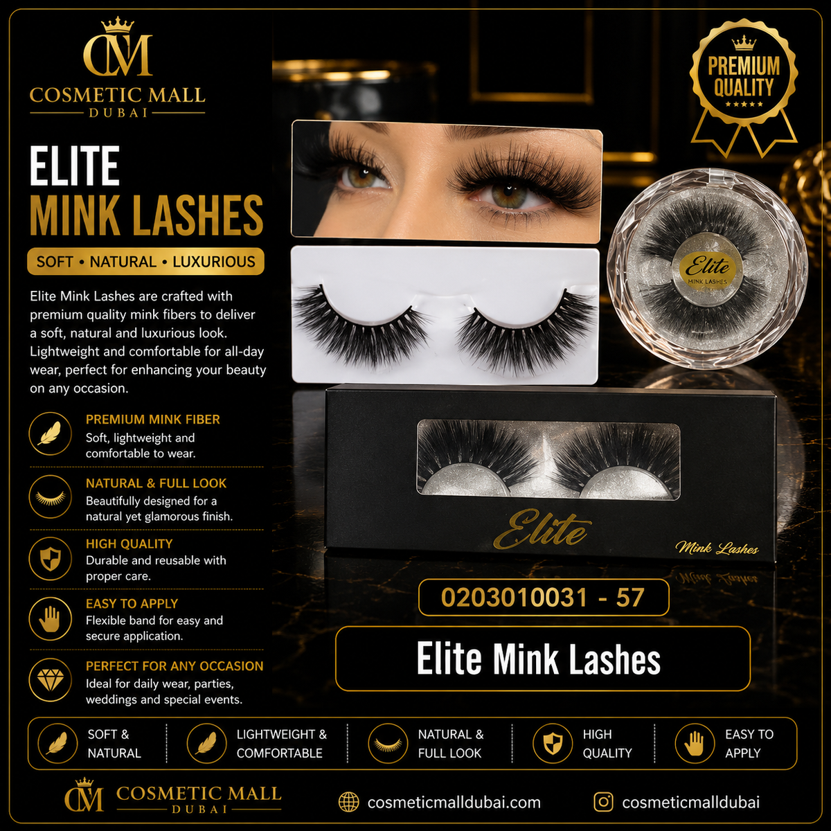 Elite Mink Lashes – 0203010031–57 | Premium Mink Lashes