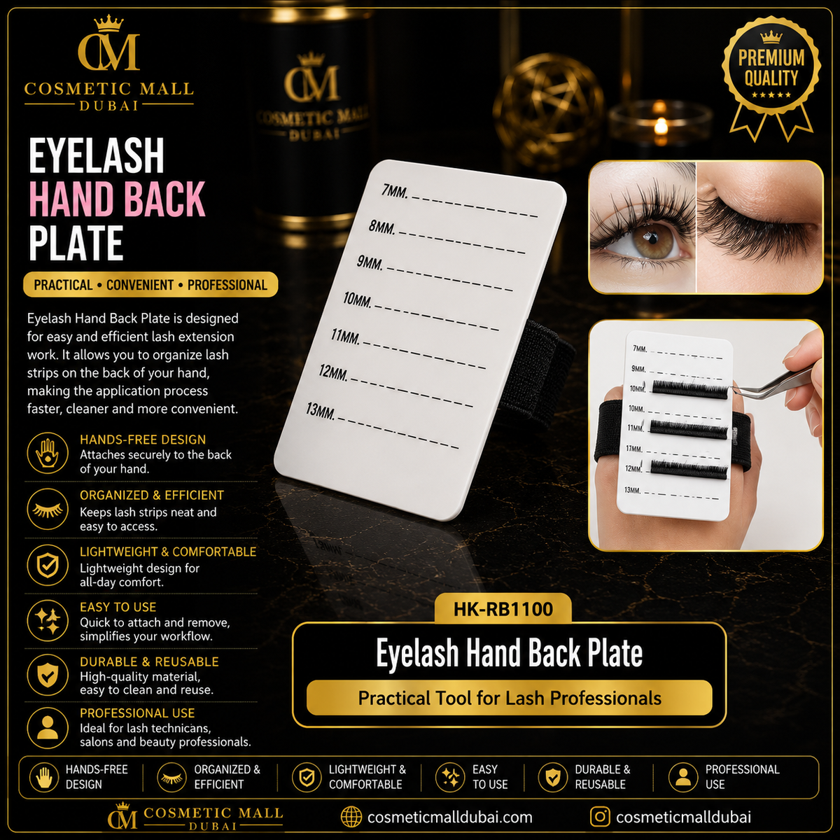 Eyelash Hand Back Plate – HK-RB1100 | Professional Lash Tool