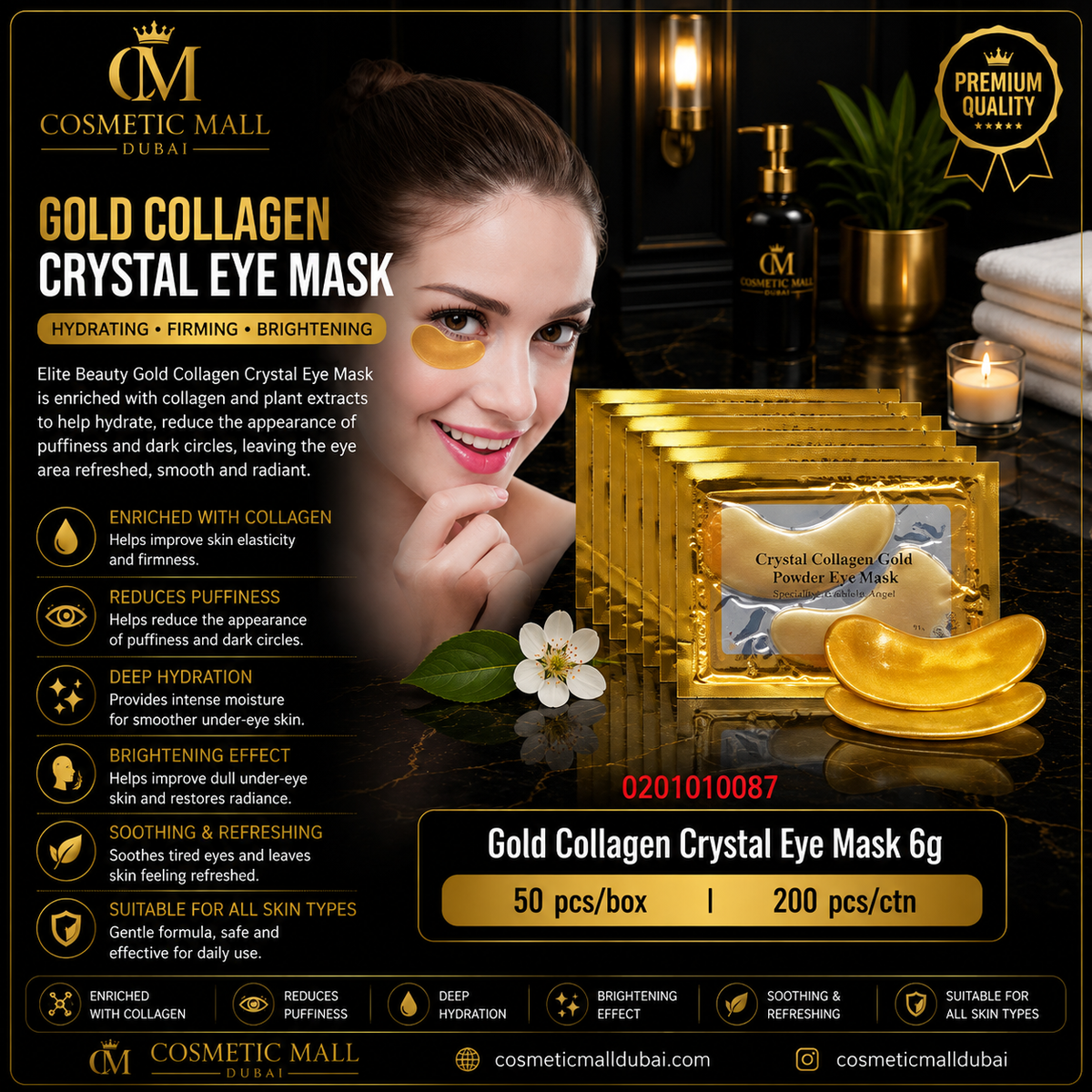 Gold Collagen Crystal Eye Mask 6g – 0201010087 | 50 Pcs/Box