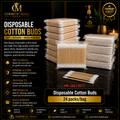 Elite Beauty Disposable Cotton Buds – HK-QQ1007 | 24 Packs/Bag