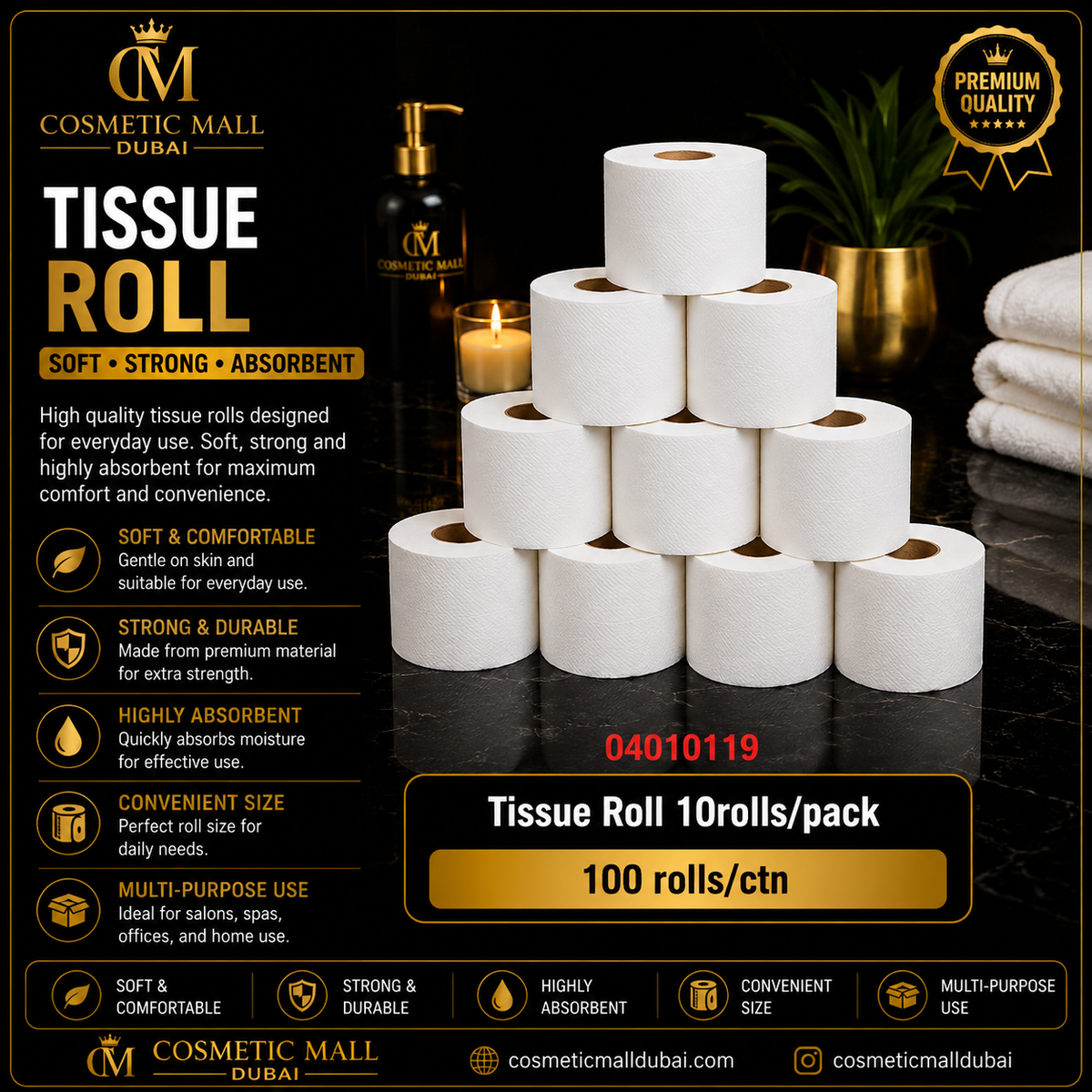 Tissue Roll – 04010119 | 10 Rolls/Pack