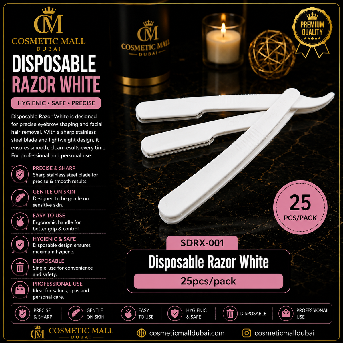 Disposable Razor White – SDRX-001 | 25 Pcs/Pack