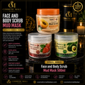 Face & Body Mud Scrub Mask – 500ml | Apricot, Strawberry & Avocado