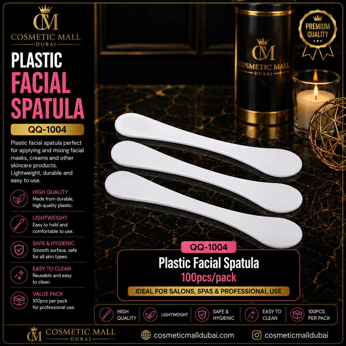 Plastic Facial Spatula – QQ-1004 | 100 Pcs/Pack