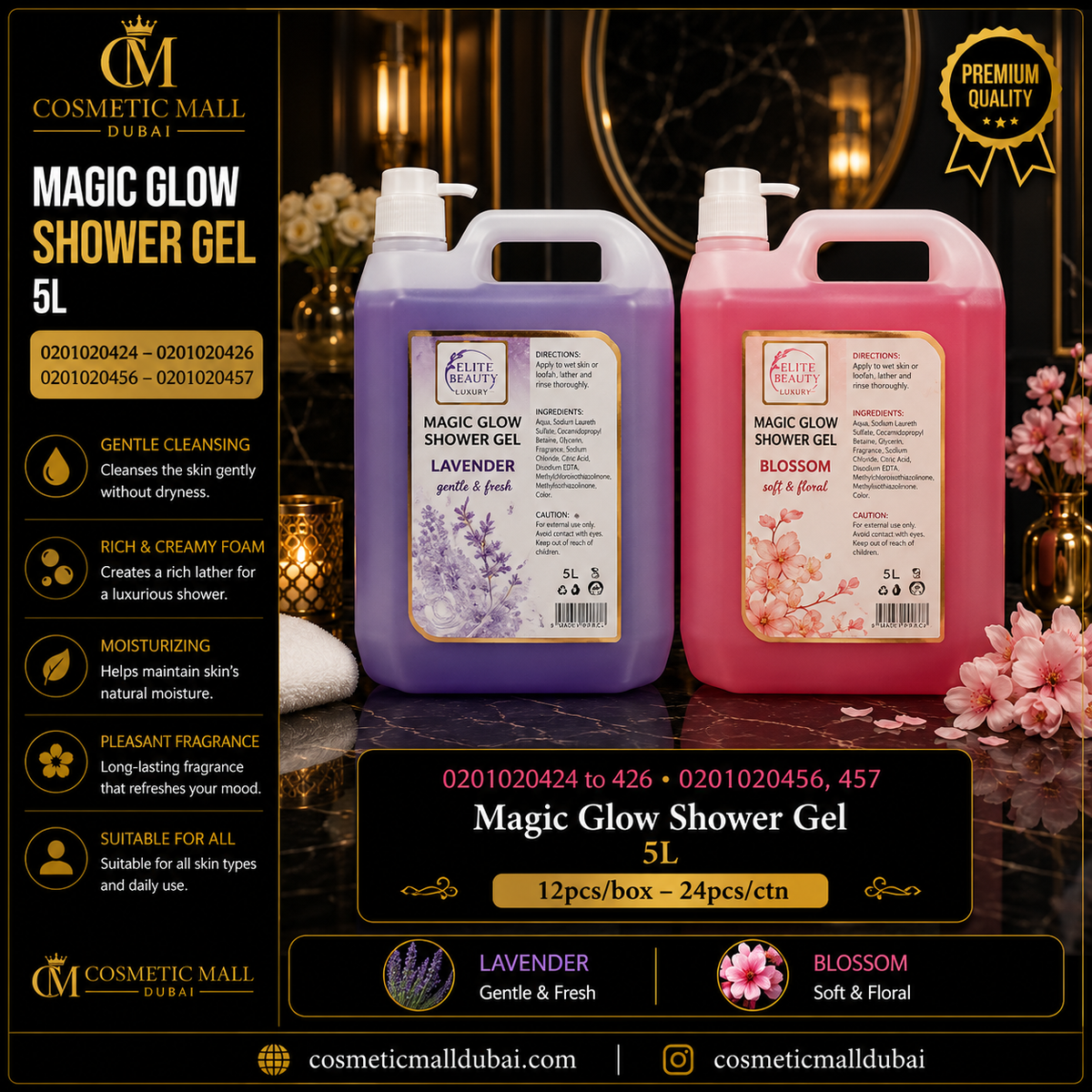 Magic Glow Shower Gel – 5L | Lavender & Blossom