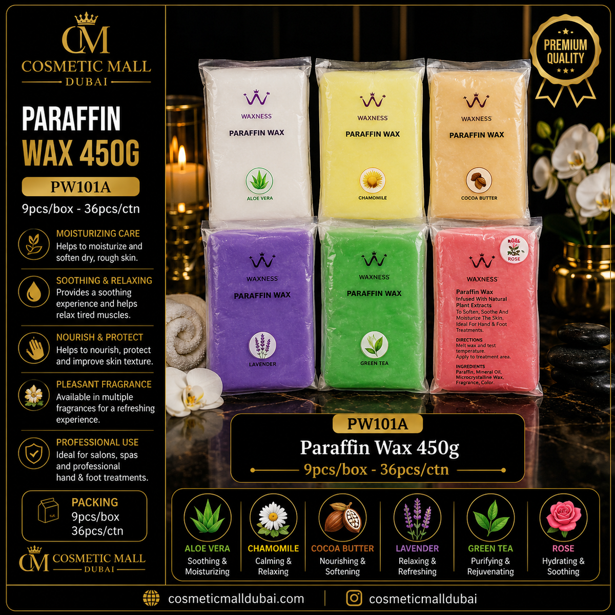 Waxness Paraffin Wax – 450g | PW101A | 6 Fragrances