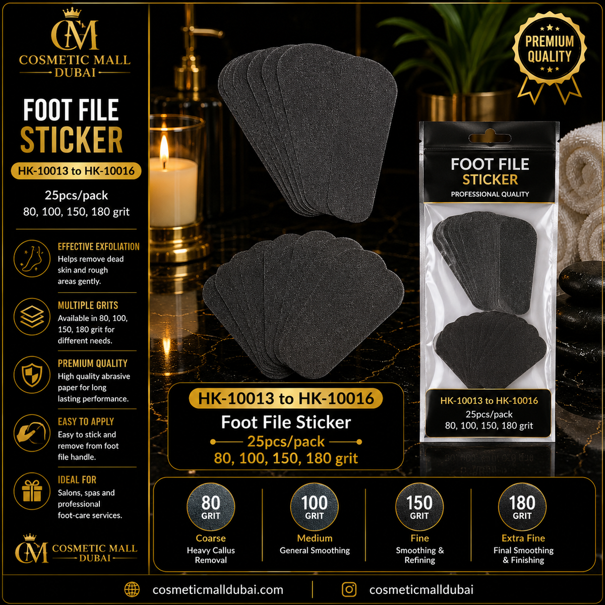 Foot File Sticker – HK-10013 to HK-10016 | 25 Pcs/Pack
