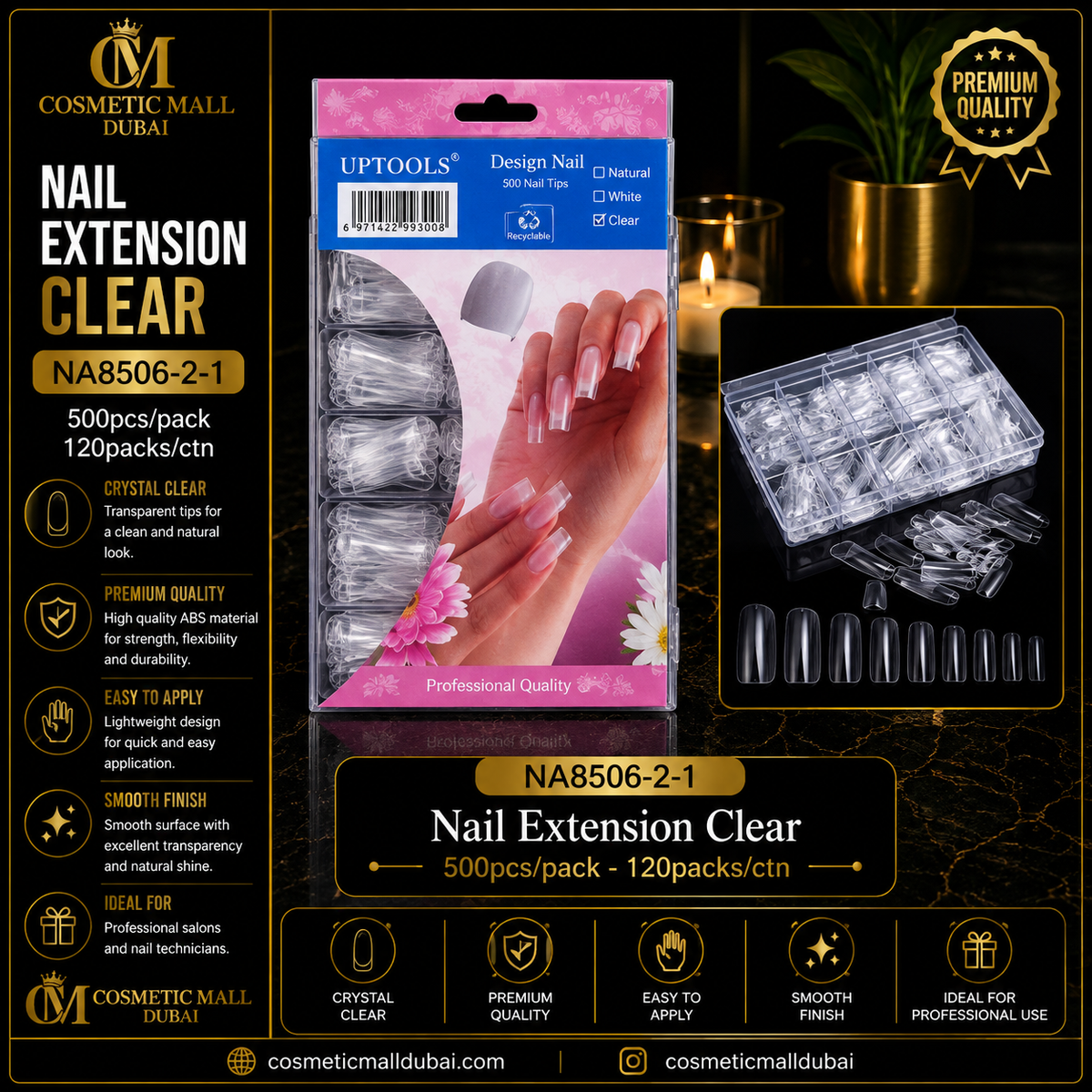 Nail Extension Clear – NA8506-2-1 | 500 Pcs/Pack