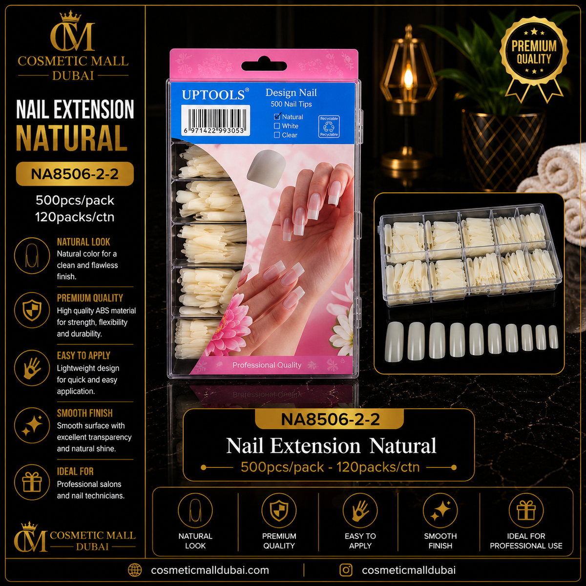 Nail Extension Natural – NA8506-2-2 | 500 Pcs/Pack