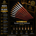 Wooden Acrylic Nail Brush – HK1107 to HK1113 | 10 Pcs/Pack