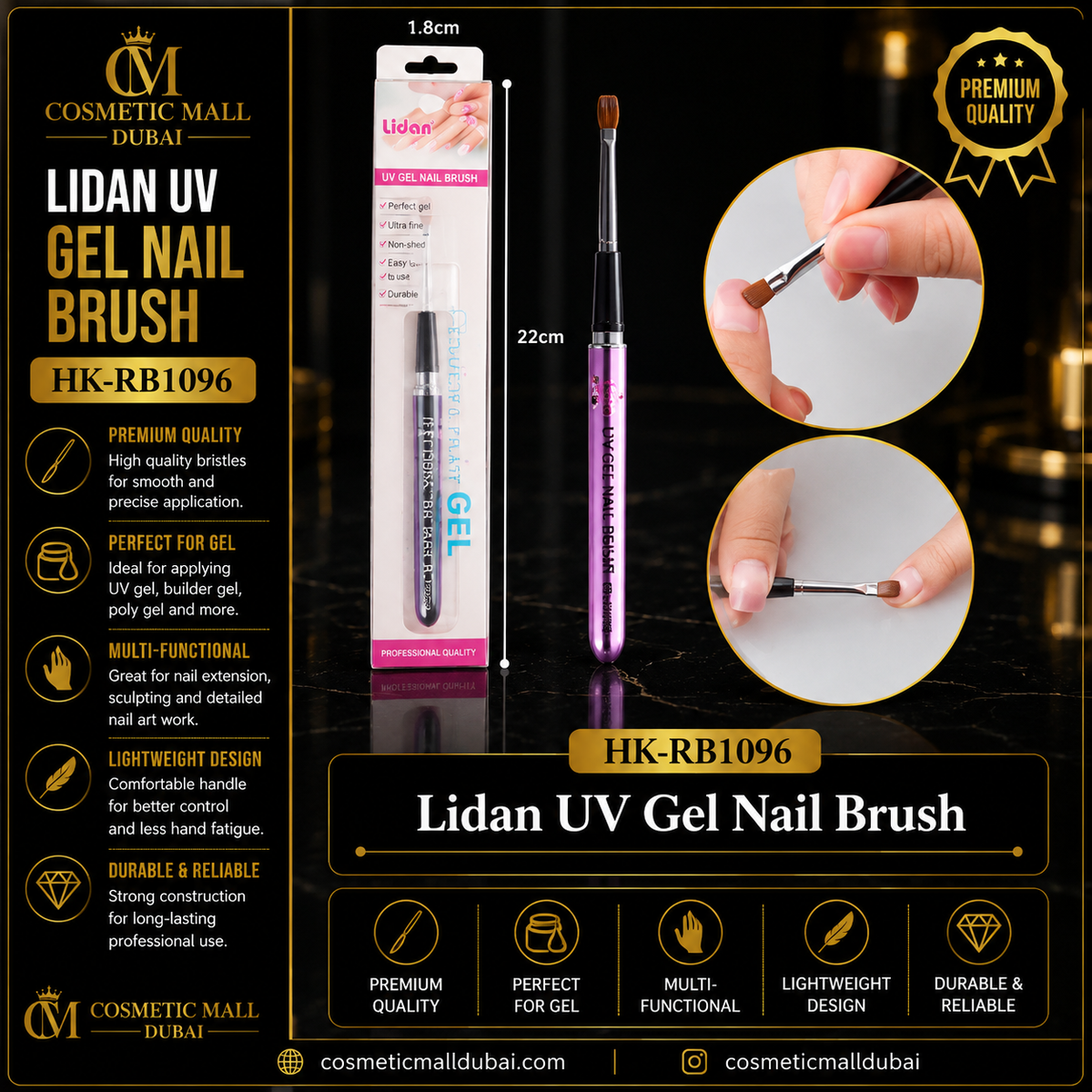 Lidan UV Gel Nail Brush – HK-RB1096