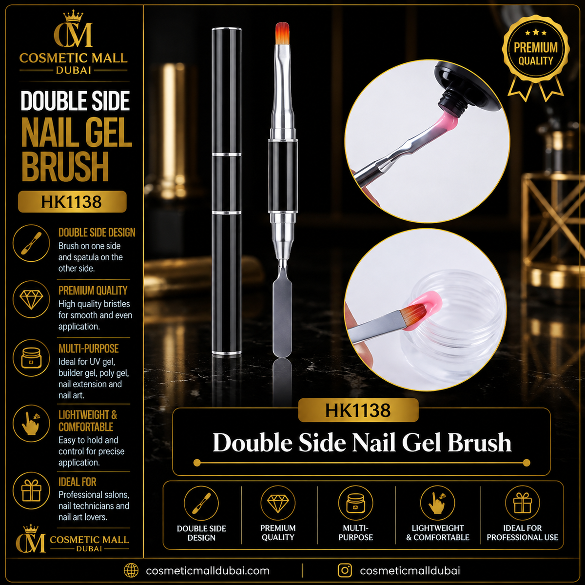 Double Side Nail Gel Brush – HK1138