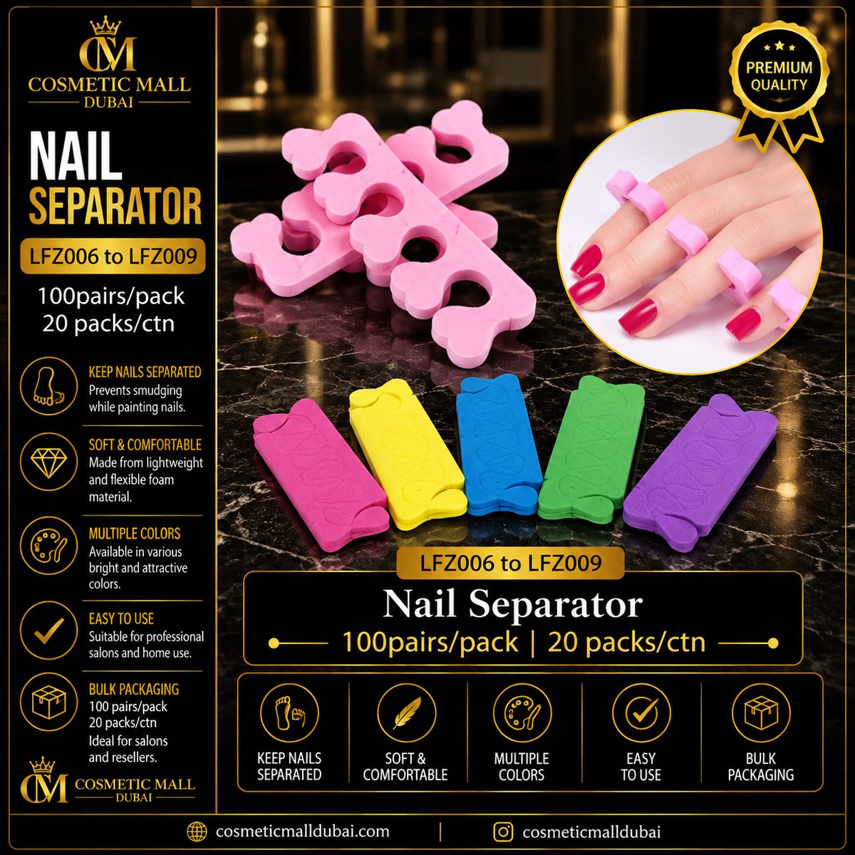 Nail Separator – LFZ006 to LFZ009 | 100 Pairs/Pack
