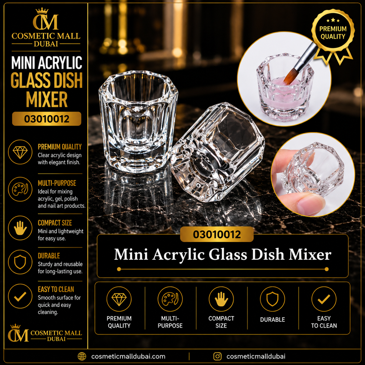 Mini Acrylic Glass Dish Mixer – 03010012