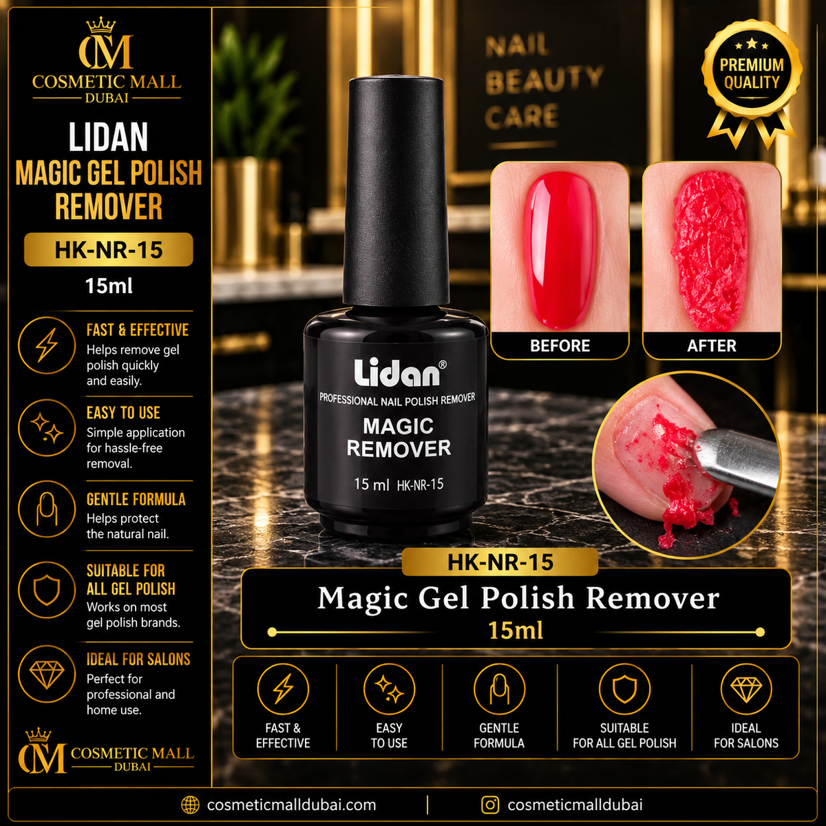 Lidan Magic Gel Polish Remover – HK-NR-15 | 15ml