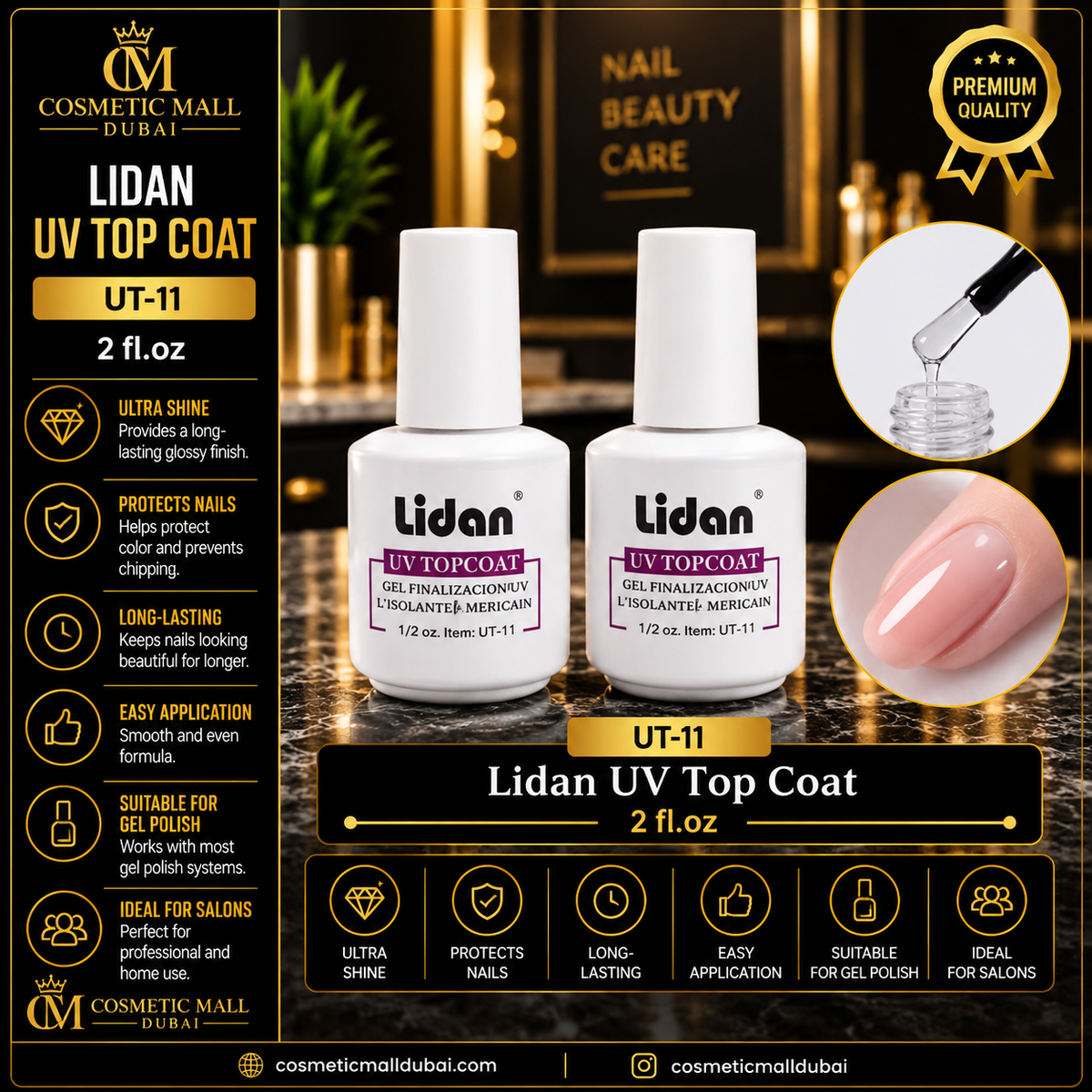 Lidan UV Top Coat – UT-11 | 2 fl. oz