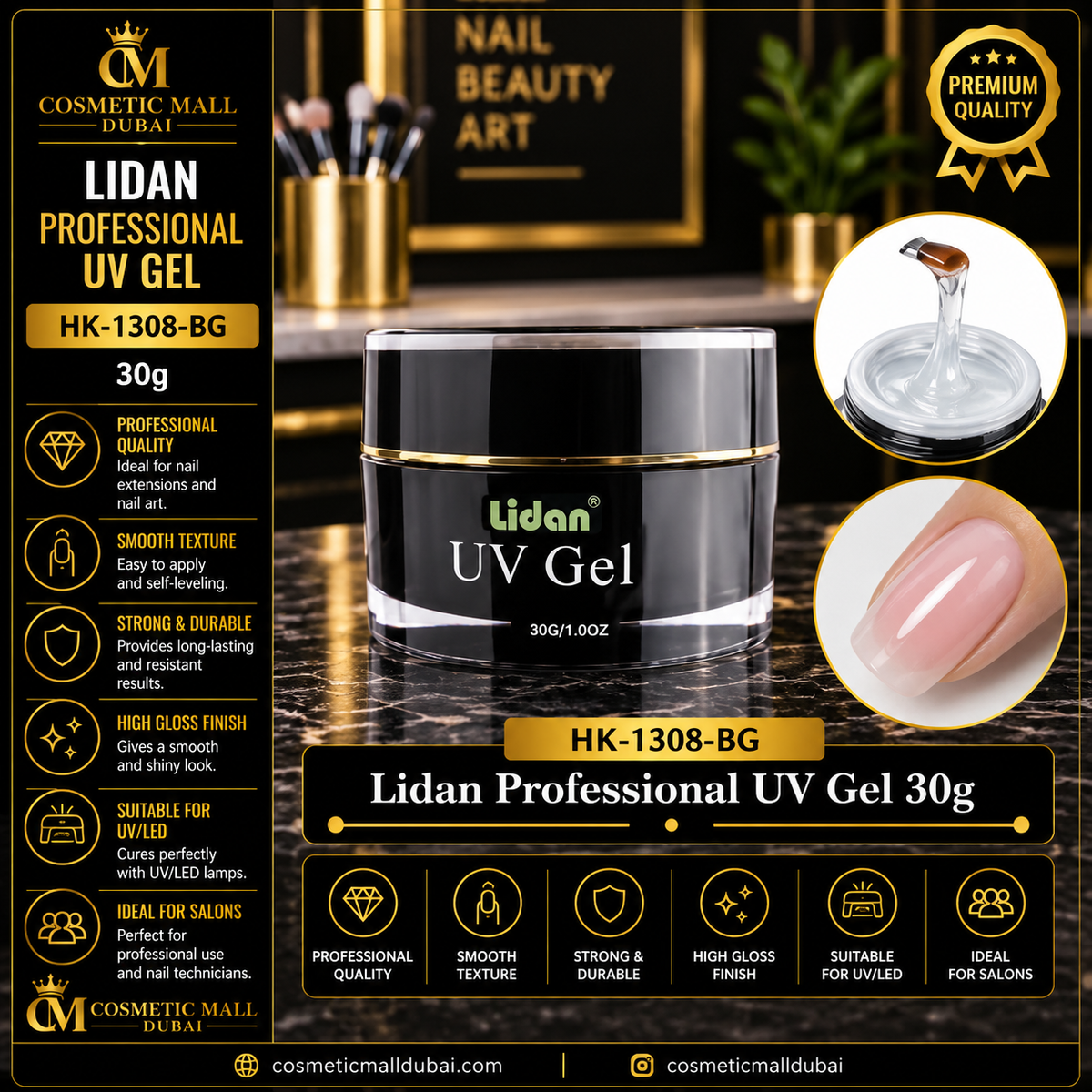 Lidan Professional UV Gel 30g – HK-1308-BG