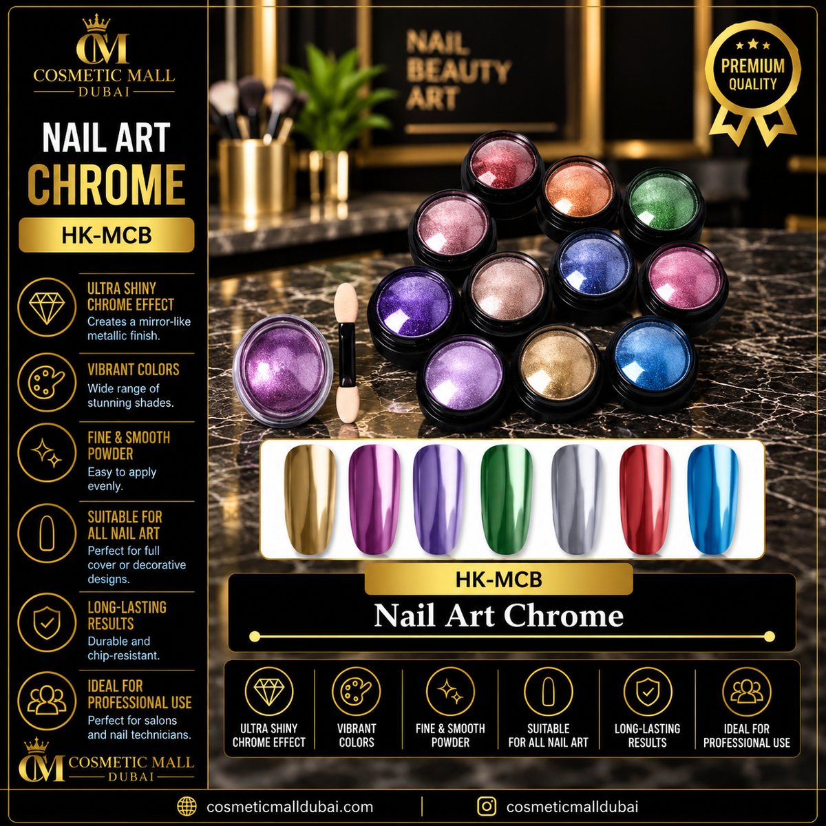 Nail Art Chrome Powder – HK-MCB