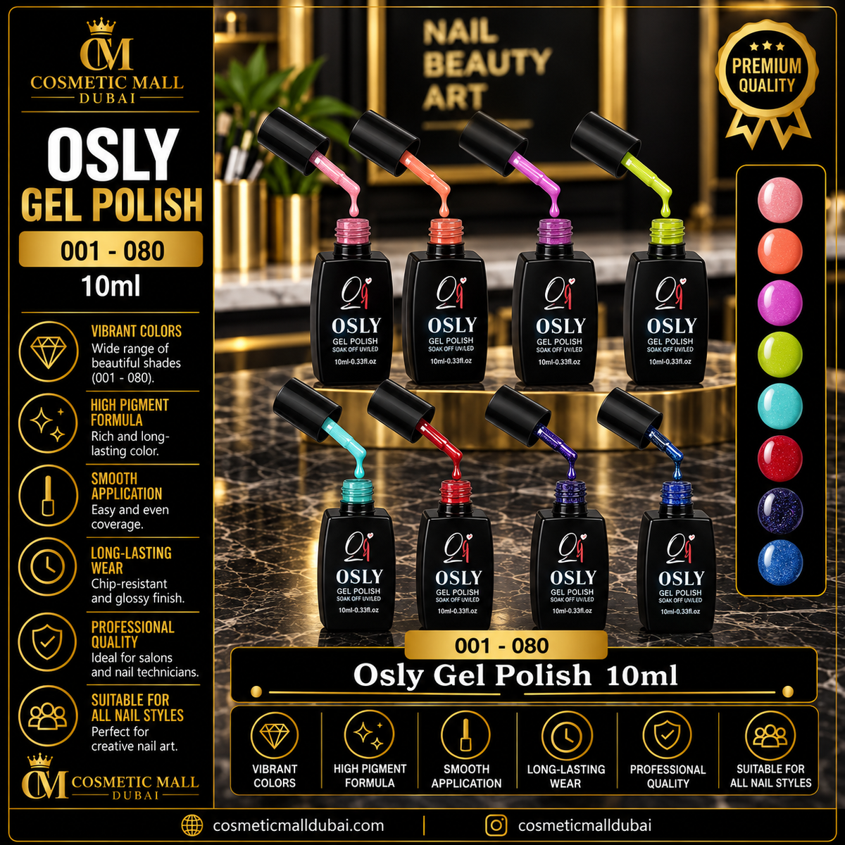Osly Gel Polish 10ml – 001–080