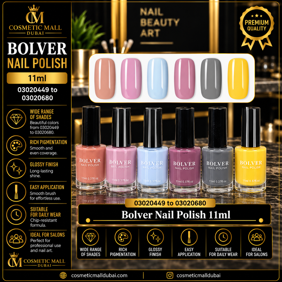 Bolver Nail Polish 11ml – 03020449 to 03020680