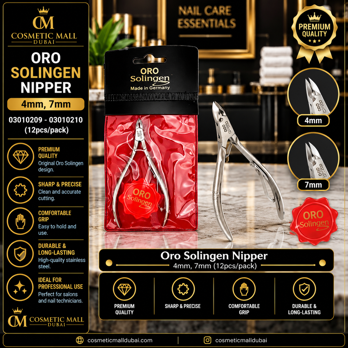 Oro Solingen Nipper 4mm & 7mm – 03010209 / 03010210 | 12 Pcs/Pack