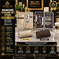 Manicure/Pedicure Set Steel Golden & Brown – HK-HJ001 / HK-HJ002 | 100 Pcs/CTN