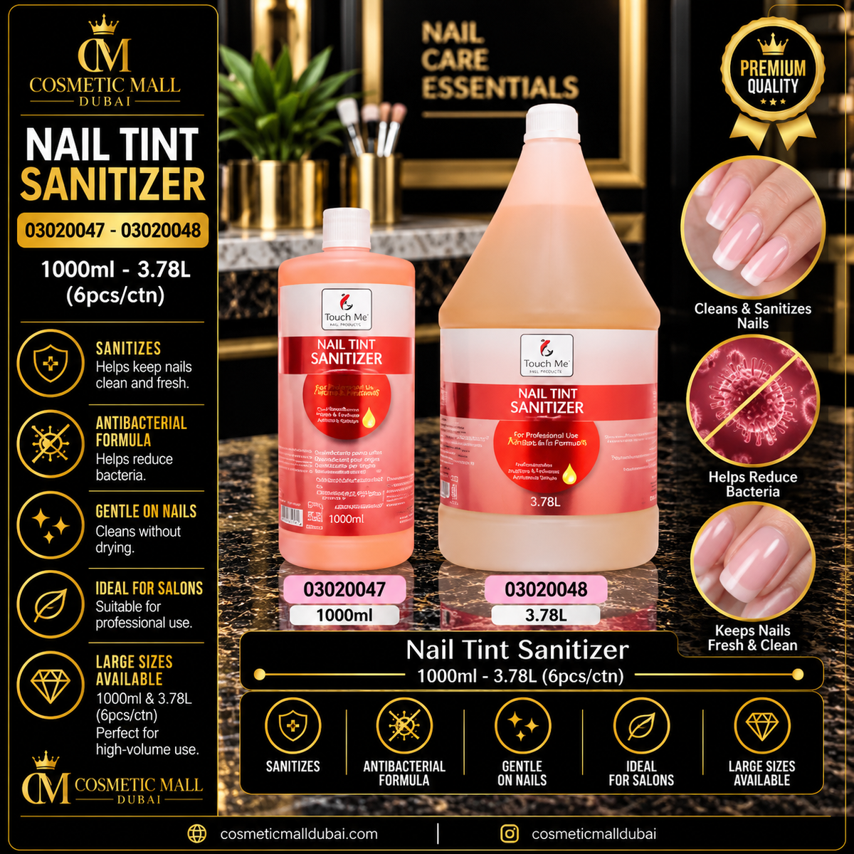 Touch Me Nail Tint Sanitizer – 1000ml / 3.78L | 03020047 / 03020048
