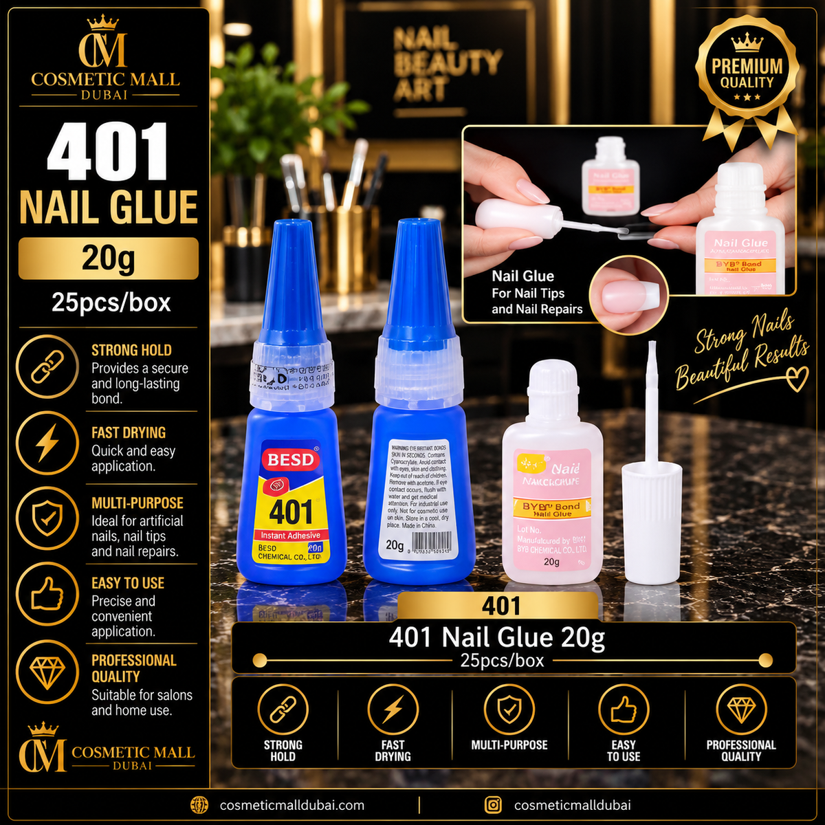 401 Nail Glue 20g – 25 Pcs/Box