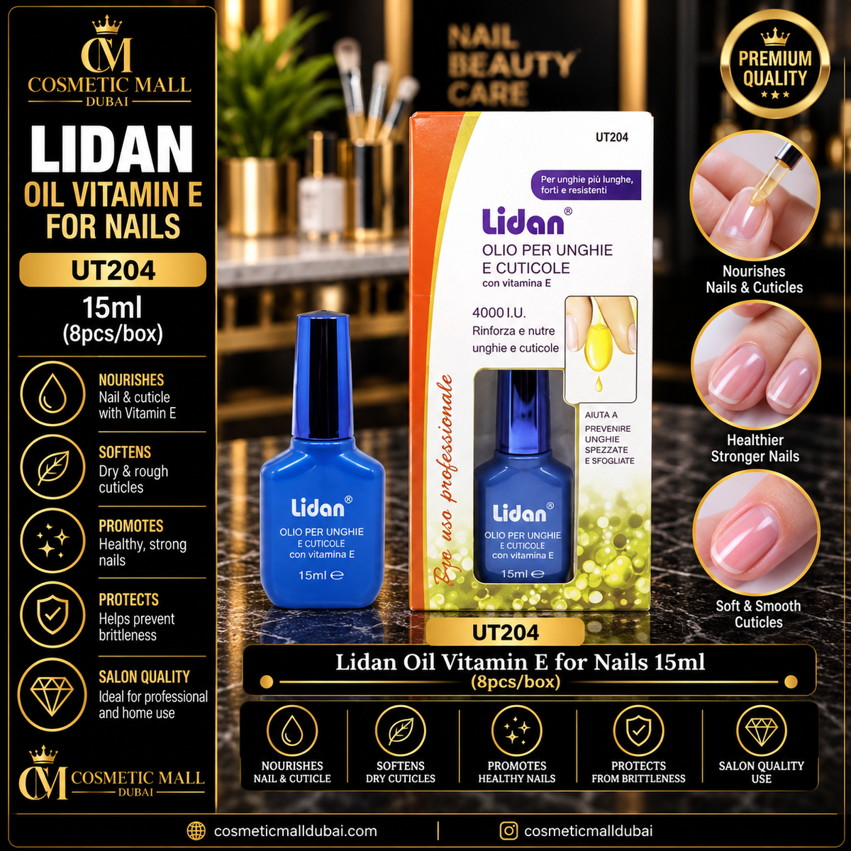 Lidan Oil Vitamin E for Nails 15ml – UT204 | 8 Pcs/Box