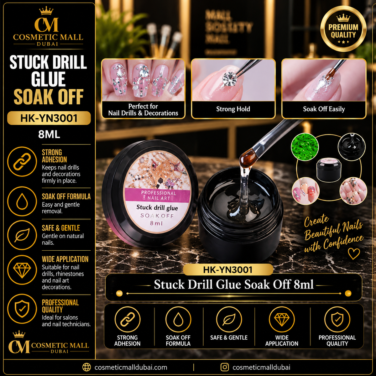 Stuck Drill Glue Soak Off 8ml – HK-YN3001