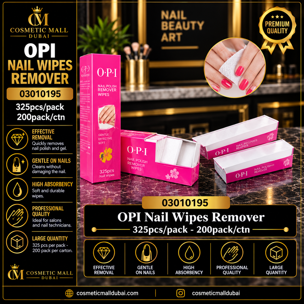 OPI Nail Wipes Remover – 03010195 | 325 Pcs/Pack