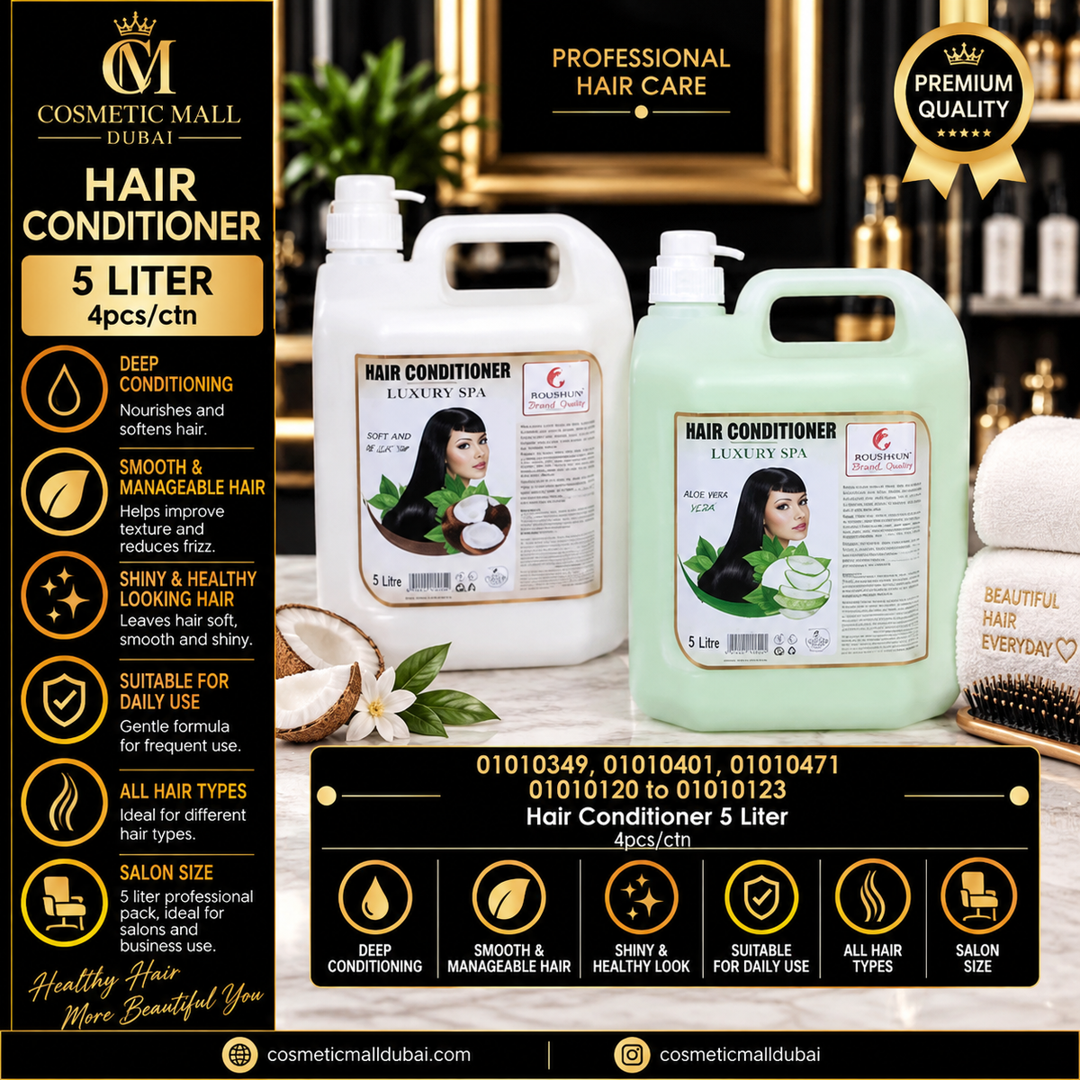 Professional Hair Conditioner 5 Liter – 4 Pcs/Ctn | 01010120–01010471