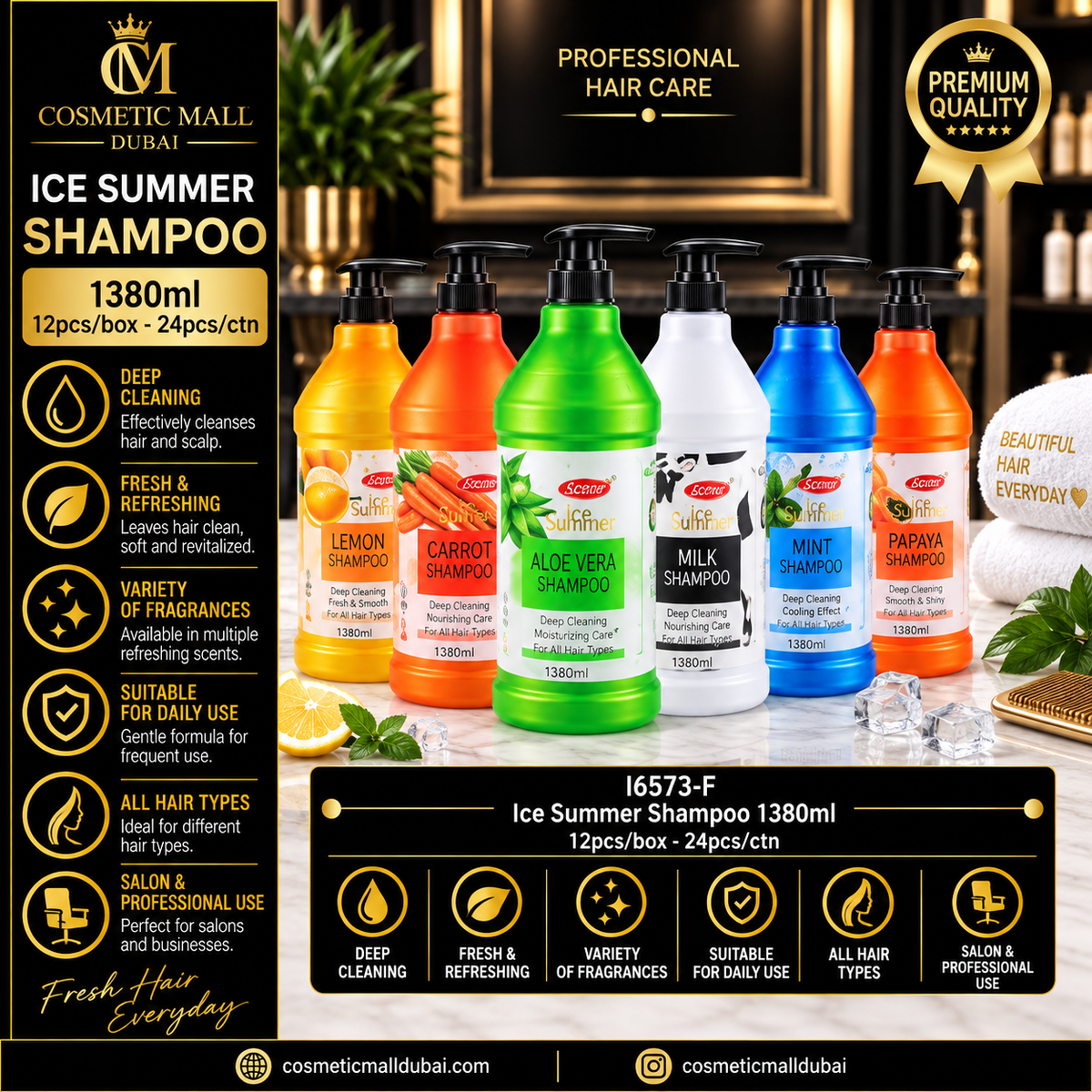Ice Summer Shampoo 1380ml – 12 Pcs/Box | 24 Pcs/Ctn | 16573-F
