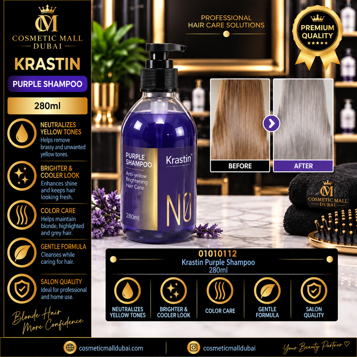 Krastin Purple Shampoo 280ml – 01010112