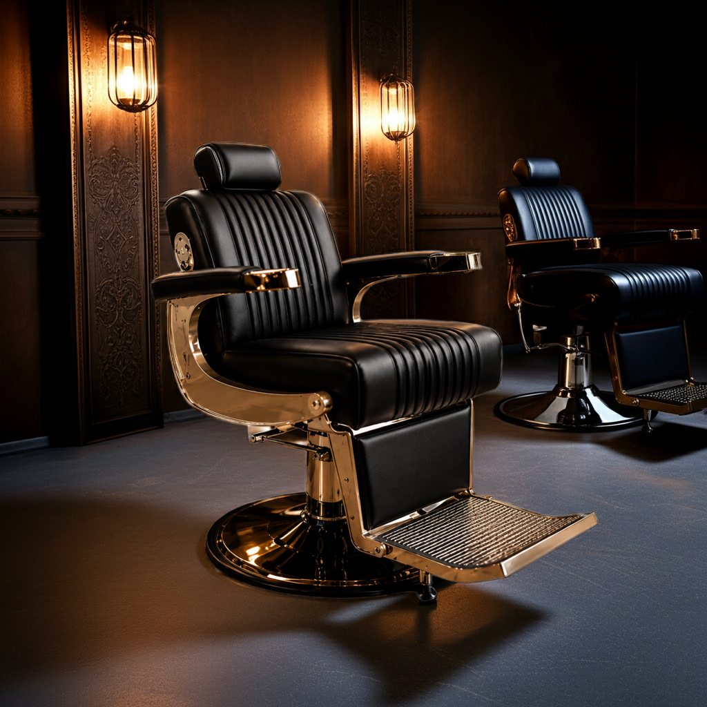 Elite Beauty Barber Chair Black