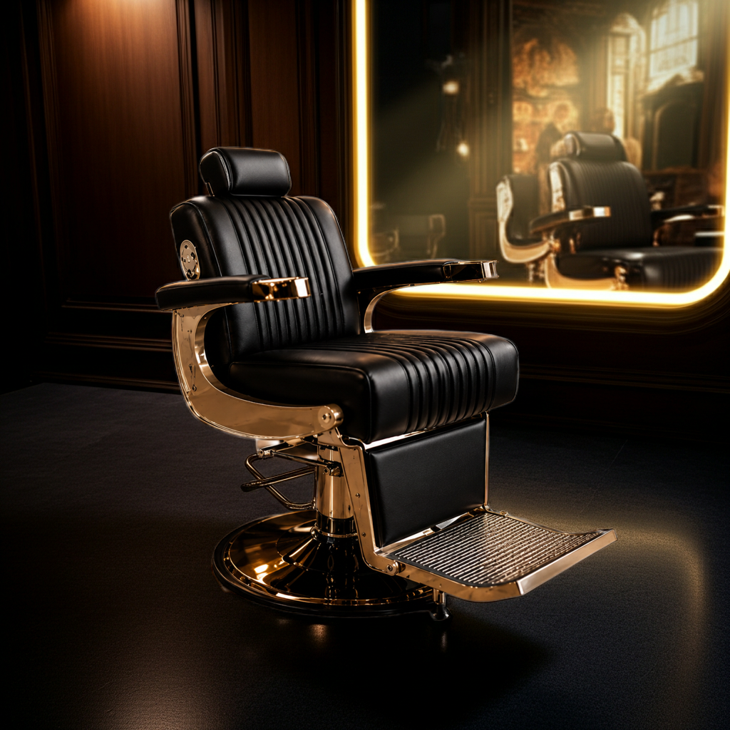Elite Beauty Barber Chair Black